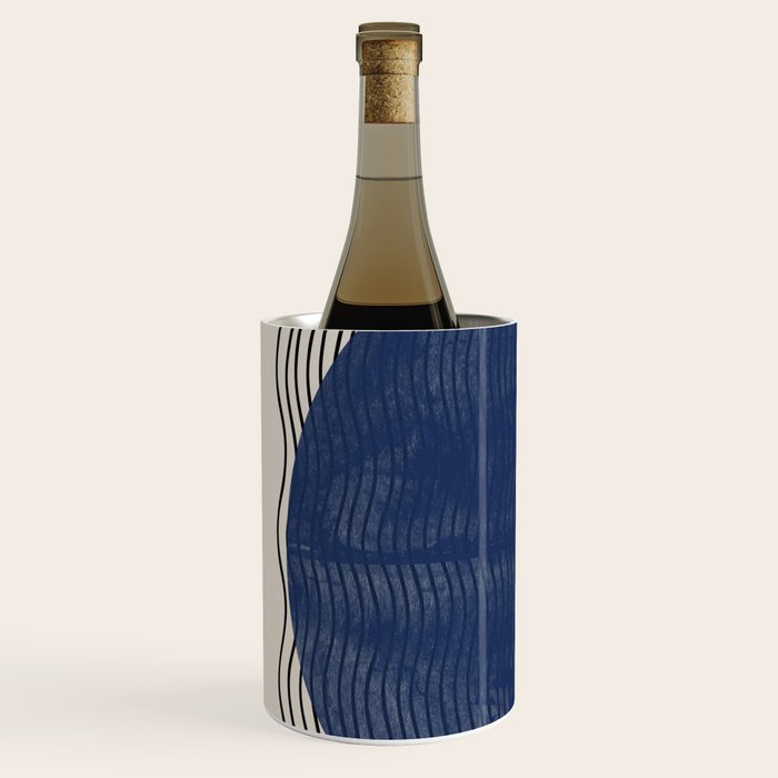 Woodblock Paper Art Blue Wine Chiller Gallery Image 2