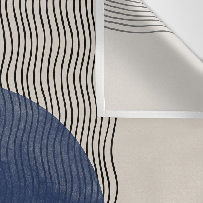 Woodblock Paper Art Blue Wall Tapestry Gallery Image 3