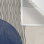 Woodblock Paper Art Blue Wall Tapestry Gallery Image 3