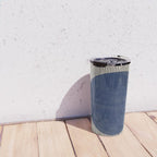Woodblock Paper Art Blue Travel Mug Gallery Image 4