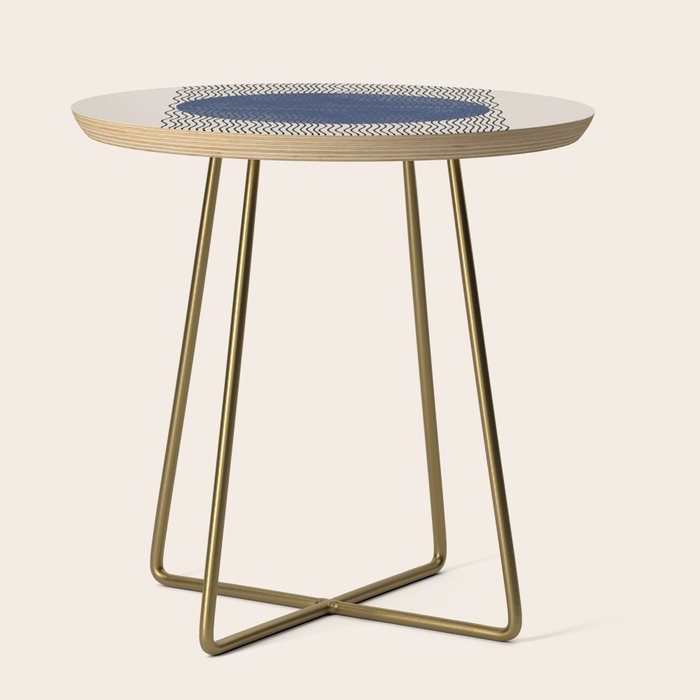Woodblock Paper Art Blue Side Table Gallery Image 1