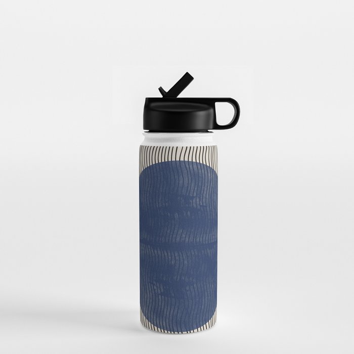 Woodblock Paper Art Blue Water Bottle Gallery Image 1