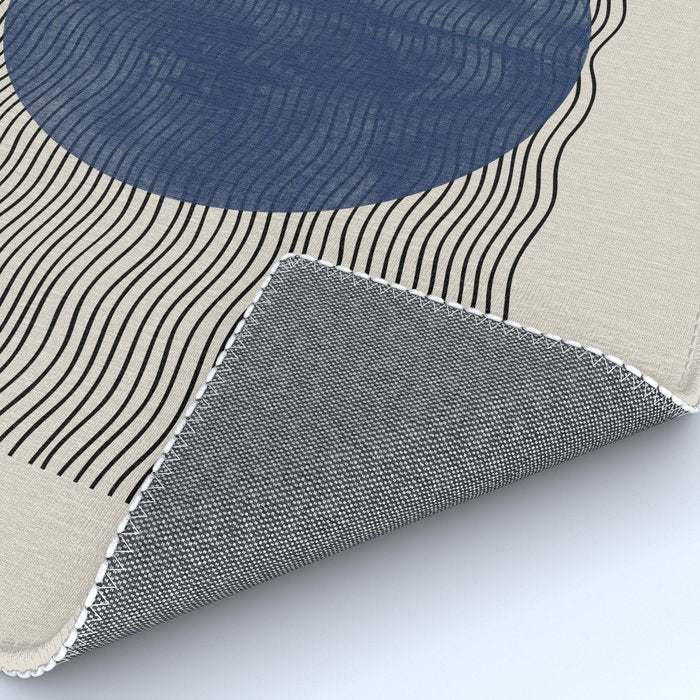 Woodblock Paper Art Blue Rug Gallery Image 4