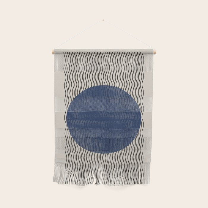 Woodblock Paper Art Blue Wall Hanging Gallery Image 1