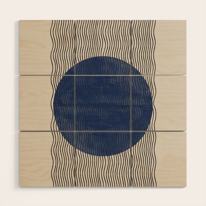 Woodblock Paper Art Blue Wood Wall Art Gallery Image 1