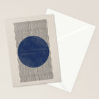 Woodblock Paper Art Blue Stationery Card Gallery Image 2
