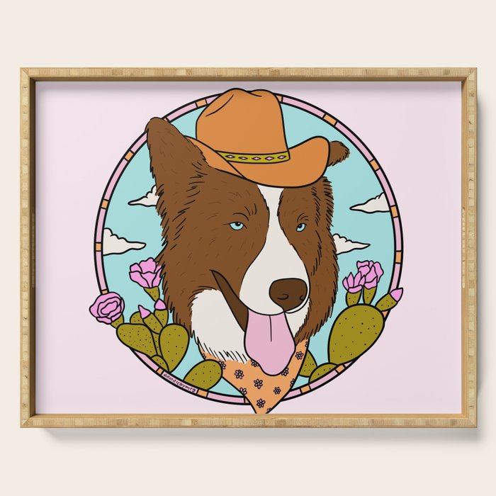 Cowboy Dog- Aussie Serving Tray Gallery Image 1