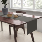 Neutral Taupe Grey Solid Color Table Runner Gallery Image 2