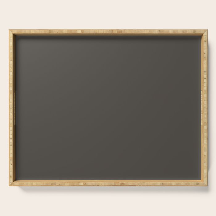 Neutral Taupe Grey Solid Color Serving Tray Gallery Image 1