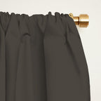 Neutral Taupe Grey Solid Color Window Curtain Gallery Image 2