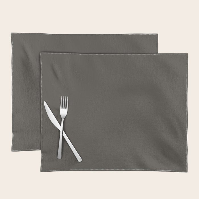 Neutral Taupe Grey Solid Color Placemat Gallery Image 1