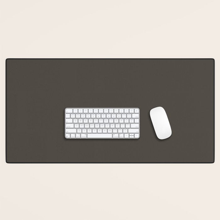 Neutral Taupe Grey Solid Color Desk Mat Gallery Image 1