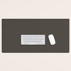 Neutral Taupe Grey Solid Color Desk Mat Gallery Image 1