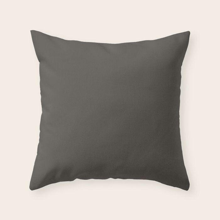 Neutral Taupe Grey Solid Color Throw Pillow Gallery Image 6