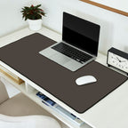 Neutral Taupe Grey Solid Color Desk Mat Gallery Image 2