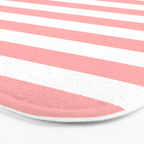 Sand Pink and White Tan Lines Summer Gazebo Stripes Bath Mat Gallery Image 3