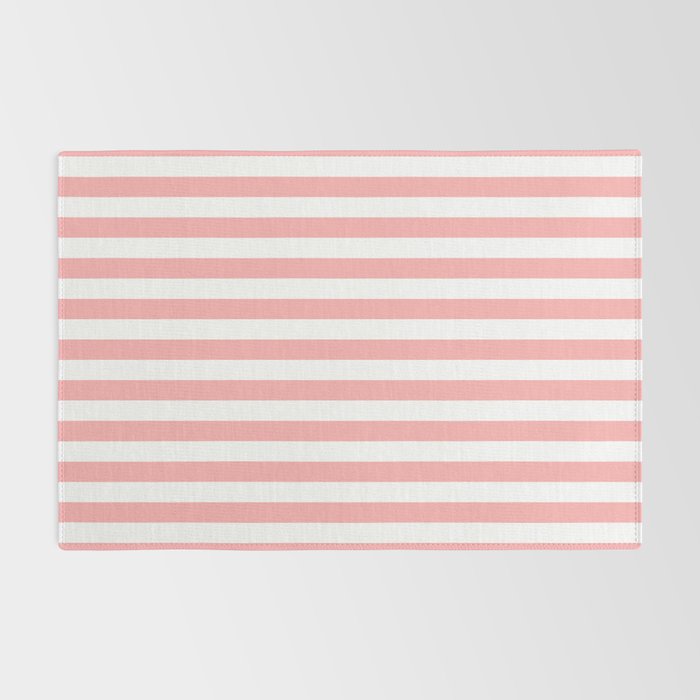 Sand Pink and White Tan Lines Summer Gazebo Stripes Rug Gallery Image 2