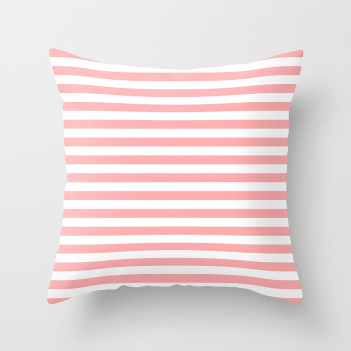 Sand Pink and White Tan Lines Summer Gazebo Stripes Throw Pillow Gallery Image 1