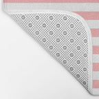 Sand Pink and White Tan Lines Summer Gazebo Stripes Bath Mat Gallery Image 2