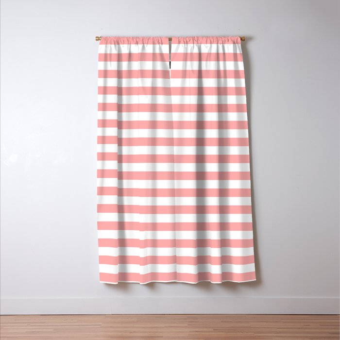 Sand Pink and White Tan Lines Summer Gazebo Stripes Window Curtain Gallery Image 3