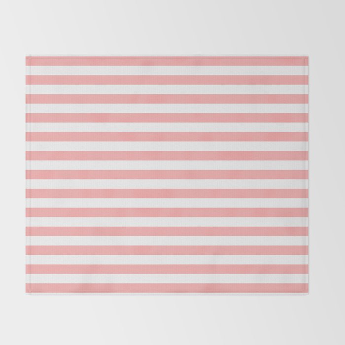 Sand Pink and White Tan Lines Summer Gazebo Stripes Throw Blanket Gallery Image 2