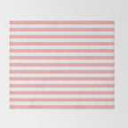 Sand Pink and White Tan Lines Summer Gazebo Stripes Throw Blanket Gallery Image 2