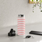 Sand Pink and White Tan Lines Summer Gazebo Stripes Water Bottle Gallery Image 4