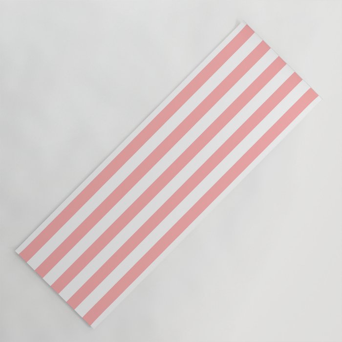 Sand Pink and White Tan Lines Summer Gazebo Stripes Yoga Mat Gallery Image 1