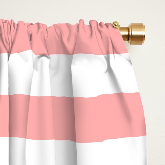 Sand Pink and White Tan Lines Summer Gazebo Stripes Window Curtain Gallery Image 2