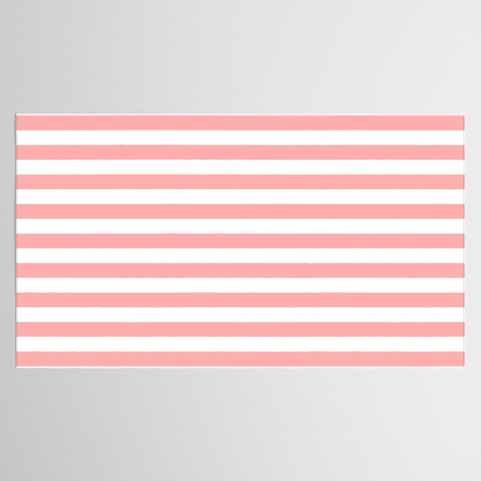 Sand Pink and White Tan Lines Summer Gazebo Stripes Tablecloth Gallery Image 2
