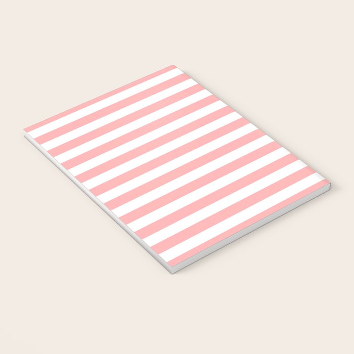 Sand Pink and White Tan Lines Summer Gazebo Stripes Notebook Gallery Image 3