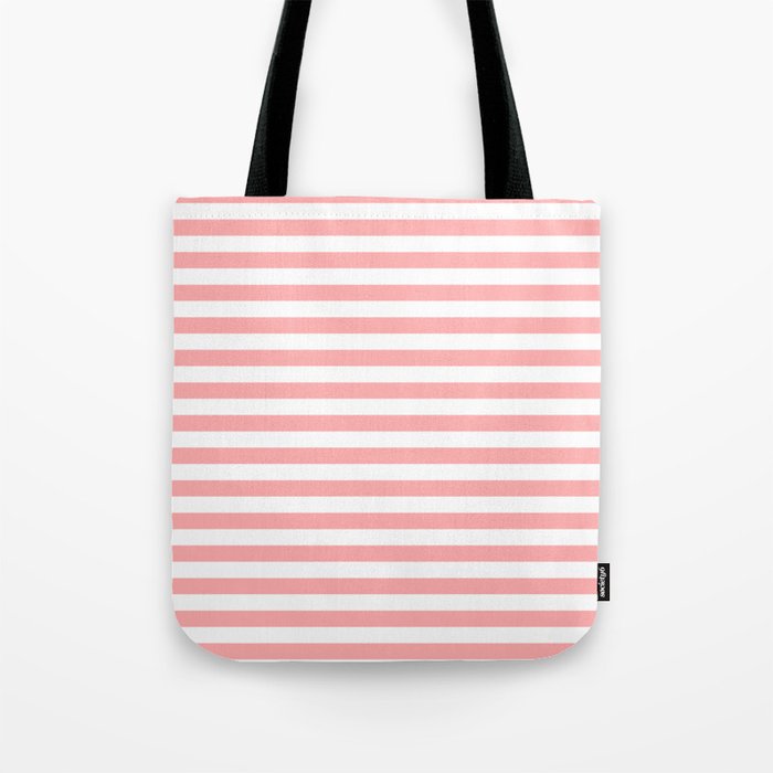Sand Pink and White Tan Lines Summer Gazebo Stripes Tote Bag Gallery Image 1