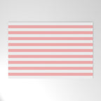 Sand Pink and White Tan Lines Summer Gazebo Stripes Welcome Mat Gallery Image 1