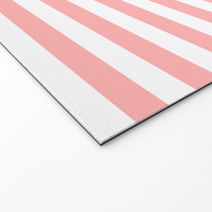 Sand Pink and White Tan Lines Summer Gazebo Stripes Welcome Mat Gallery Image 2