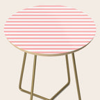 Sand Pink and White Tan Lines Summer Gazebo Stripes Side Table Gallery Image 2