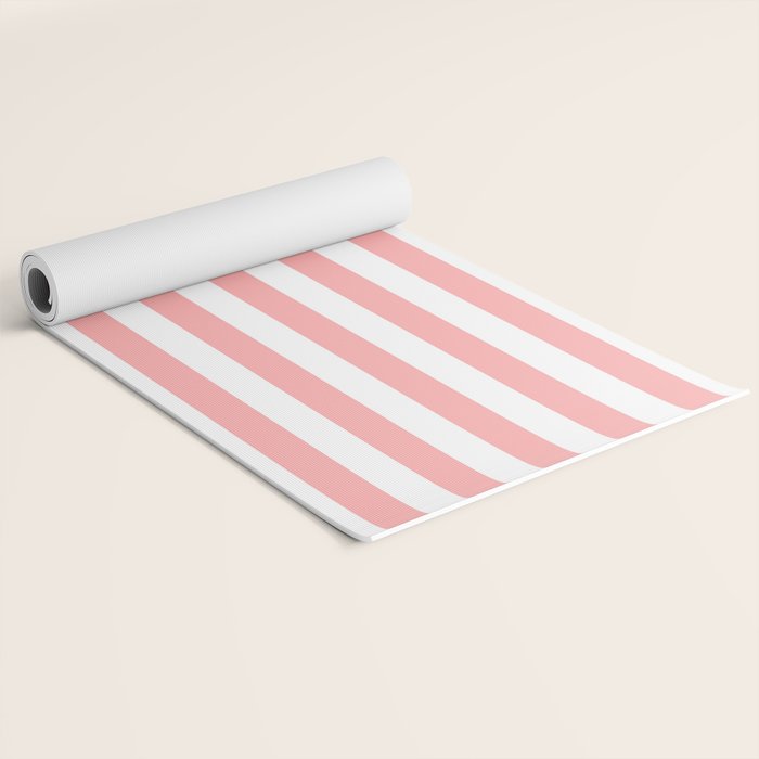 Sand Pink and White Tan Lines Summer Gazebo Stripes Yoga Mat Gallery Image 2