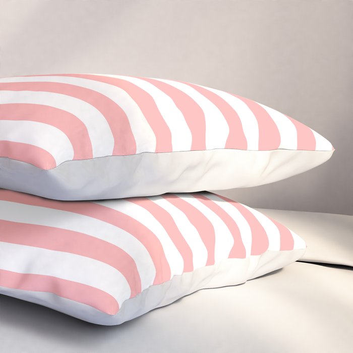 Sand Pink and White Tan Lines Summer Gazebo Stripes Pillow Sham Gallery Image 3