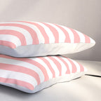 Sand Pink and White Tan Lines Summer Gazebo Stripes Pillow Sham Gallery Image 3