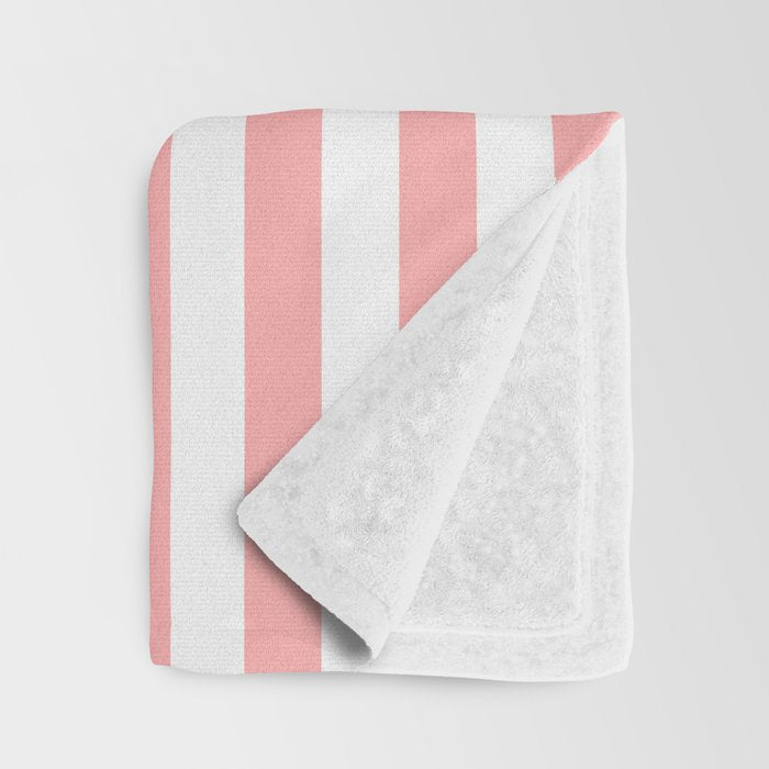 Sand Pink and White Tan Lines Summer Gazebo Stripes Throw Blanket Gallery Image 3