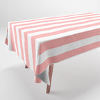 Sand Pink and White Tan Lines Summer Gazebo Stripes Tablecloth Gallery Image 1