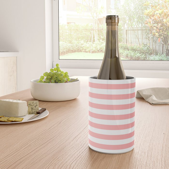 Sand Pink and White Tan Lines Summer Gazebo Stripes Wine Chiller Gallery Image 4
