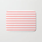 Sand Pink and White Tan Lines Summer Gazebo Stripes Bath Mat Gallery Image 1