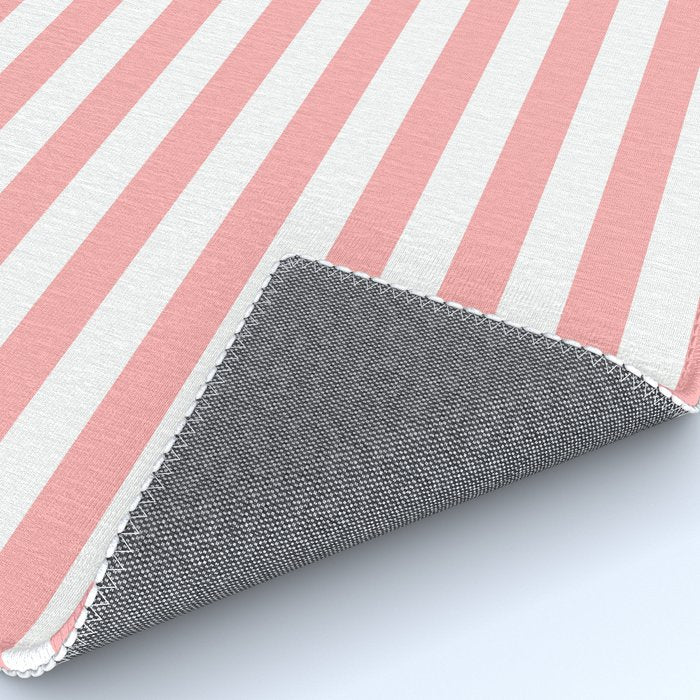 Sand Pink and White Tan Lines Summer Gazebo Stripes Rug Gallery Image 4