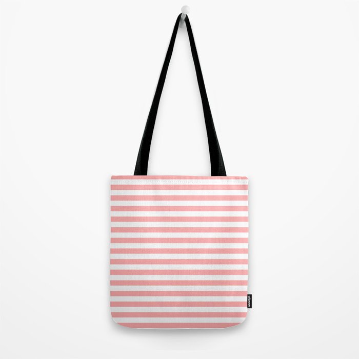 Sand Pink and White Tan Lines Summer Gazebo Stripes Tote Bag Gallery Image 2