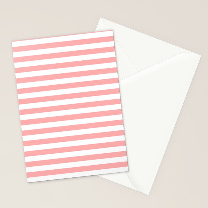 Sand Pink and White Tan Lines Summer Gazebo Stripes Stationery Card Gallery Image 2