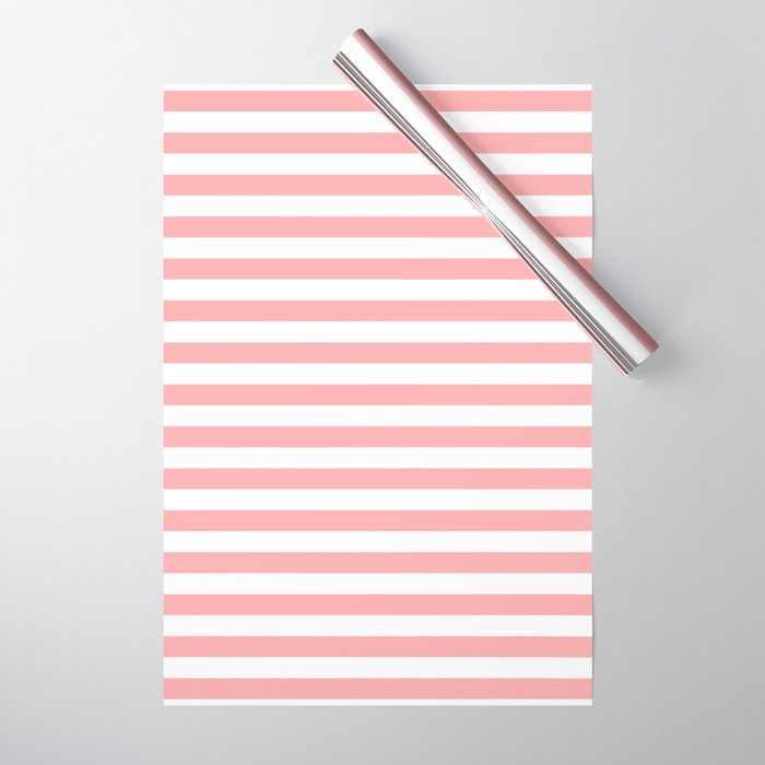 Sand Pink and White Tan Lines Summer Gazebo Stripes Wrapping Paper Gallery Image 1