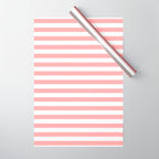 Sand Pink and White Tan Lines Summer Gazebo Stripes Wrapping Paper Gallery Image 1