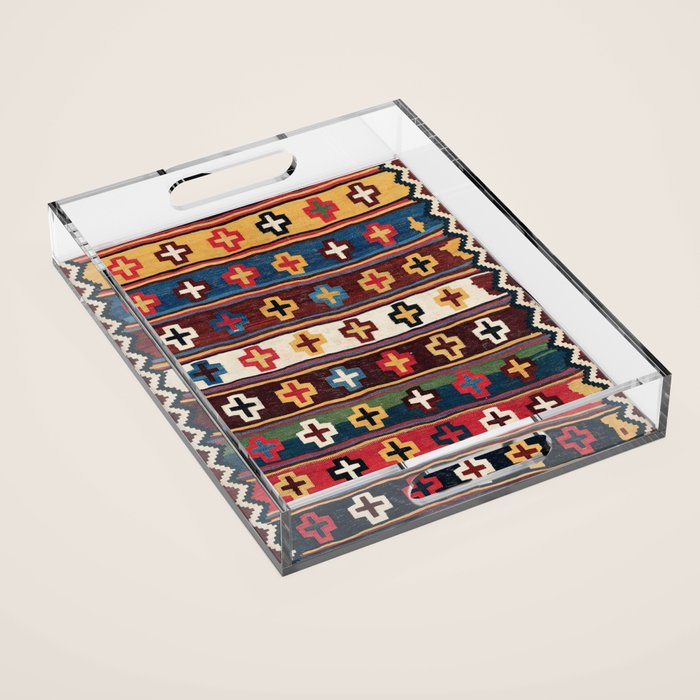 Qashqaâi Fars Southwest Persian Kilim Print Acrylic Tray Gallery Image 1