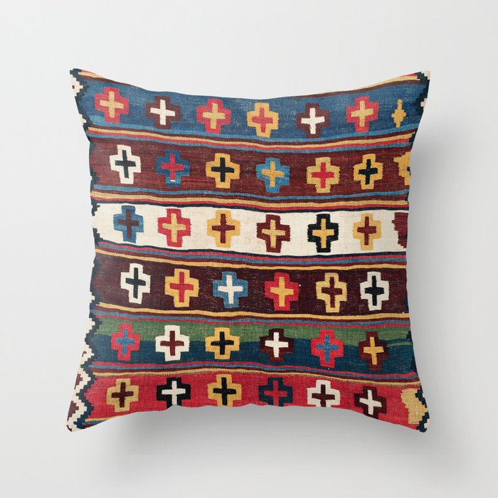 Qashqaâi Fars Southwest Persian Kilim Print Throw Pillow Gallery Image 6