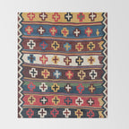 Qashqaâi Fars Southwest Persian Kilim Print Throw Blanket Gallery Image 2